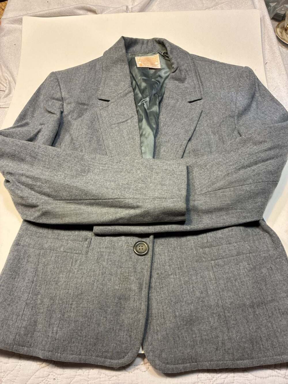 Vintage Pendleton 100% Virgin Wool Gray Sport Coat Blazer